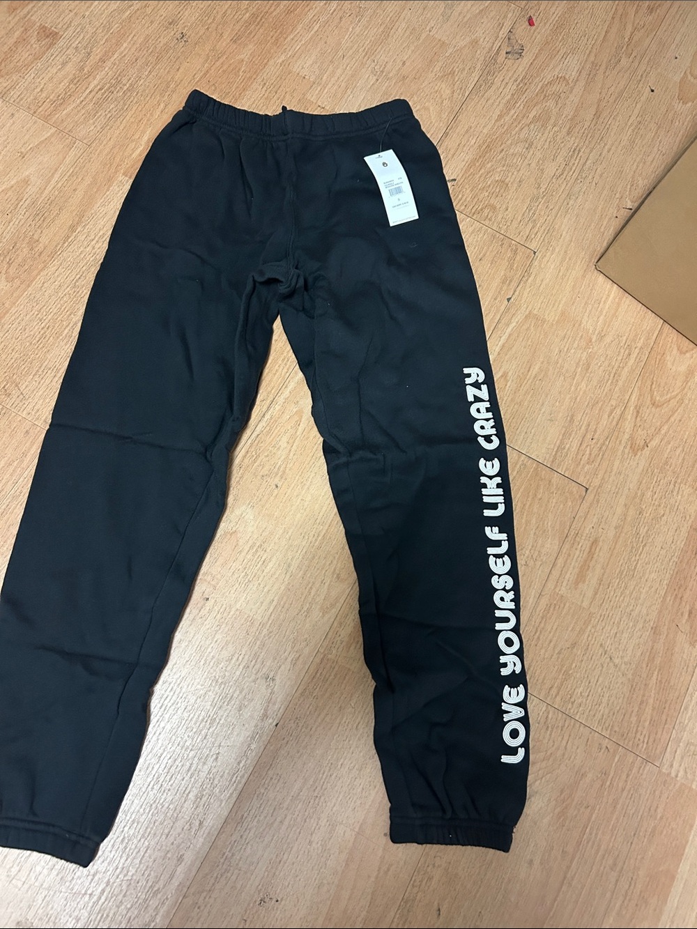 Spiritual Gangster Black Jogger Sweatpants love yourself like crazy s nwt